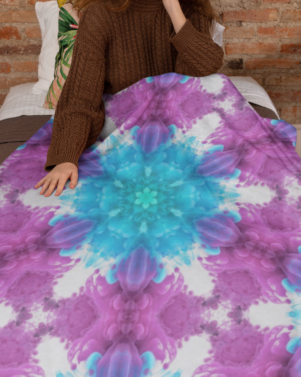 Aura Bloom - Velveteen Plush Blanket