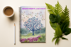 Breath Deeply, Live Fully - Spiral Notebook - Ruled Line