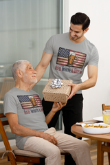 Vintage Style American Flag Beer Mug T-Shirt - Red, White & Brew