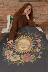 Solar Blossom - Velveteen Plush Blanket