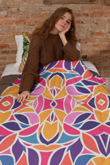 Boho Blossom - Velveteen Plush Blanket