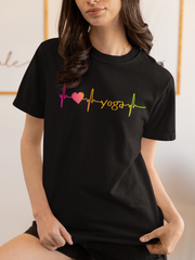 I Love Yoga Unisex Garment-Dyed T-Shirt - Vibrant Yoga Pulse Design