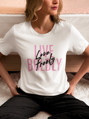 Typography Tee - Live Boldly Love Freely Unisex Jersey Short Sleeve Shirt