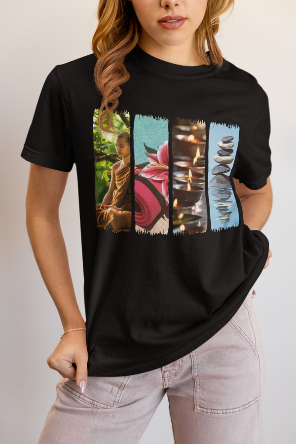 Zen Vibes Unisex Garment-Dyed T-Shirt with Inspirational Nature Design