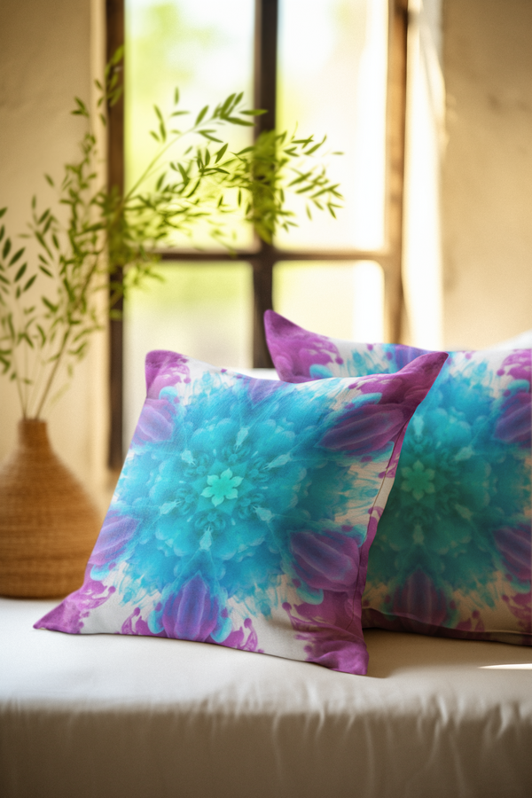 Aura Bloom - Spun Polyester Square Pillow