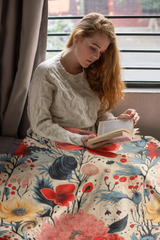 Scarlet Meadow - Velveteen Plush Blanket