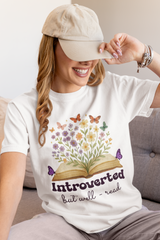 Introverted But Well-Read T-Shirt - Cute Floral Design for Book Lovers