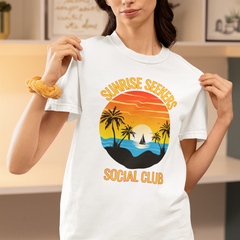 Sunrise Seekers T-Shirt | Unisex Garment-Dyed Tee for Beach Lovers