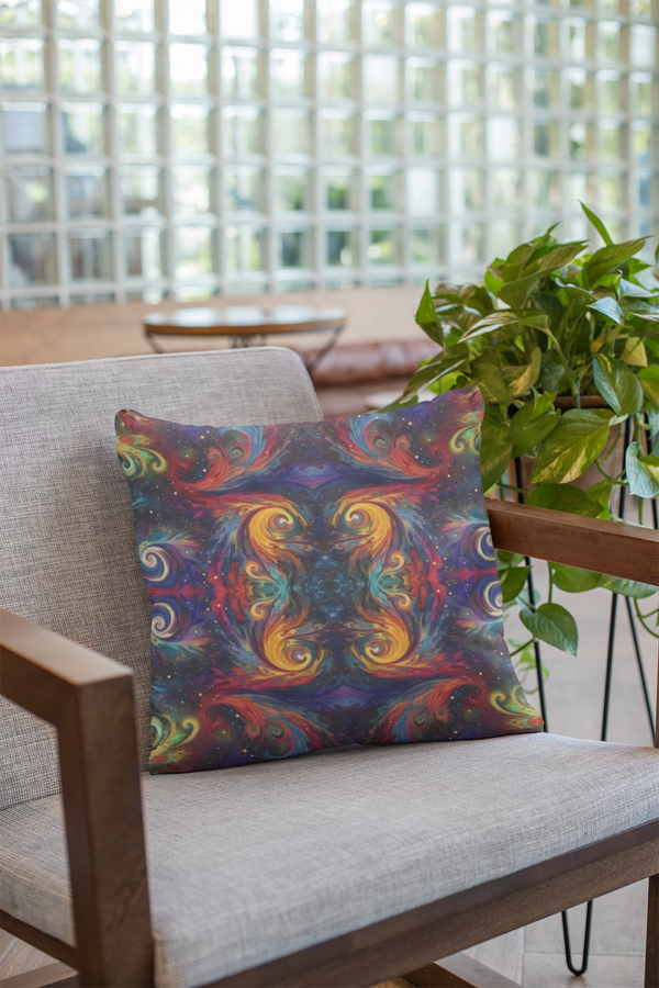 Fire and Cosmos - Spun Polyester Square Pillow