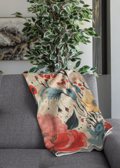 Scarlet Meadow - Velveteen Plush Blanket