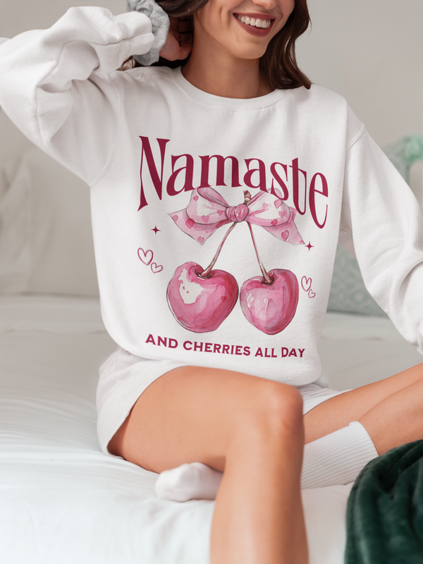 Namaste and Cherries All Day - Unisex Heavy Blend™ Crewneck Sweatshirt
